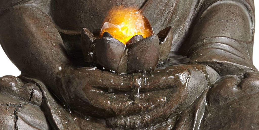 Outdoor Buddha Fountains with lotus flower