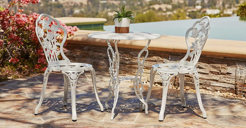 Iron Bistro Sets for patios, porches or balconies