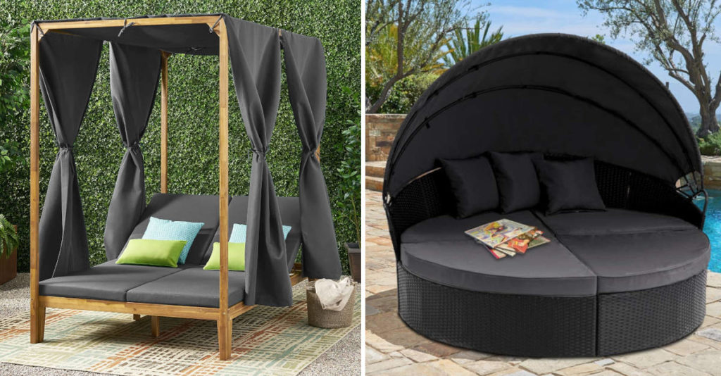 Outdoor Daybeds with canopy feature two patio daybeds