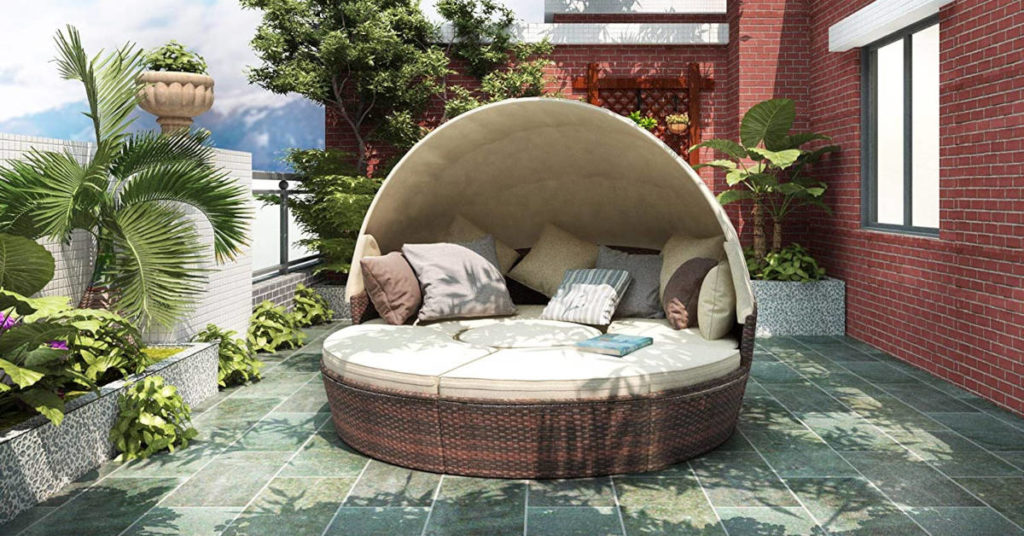 Round Outdoor Daybeds With Canopy for your patio feature