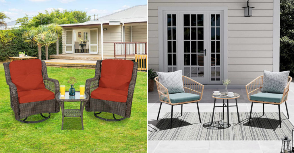 rattan outdoor bistro sets for patio featured
