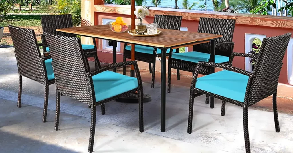 best 7 Piece Outdoor Dining Sets With Umbrella Hole for patio featured