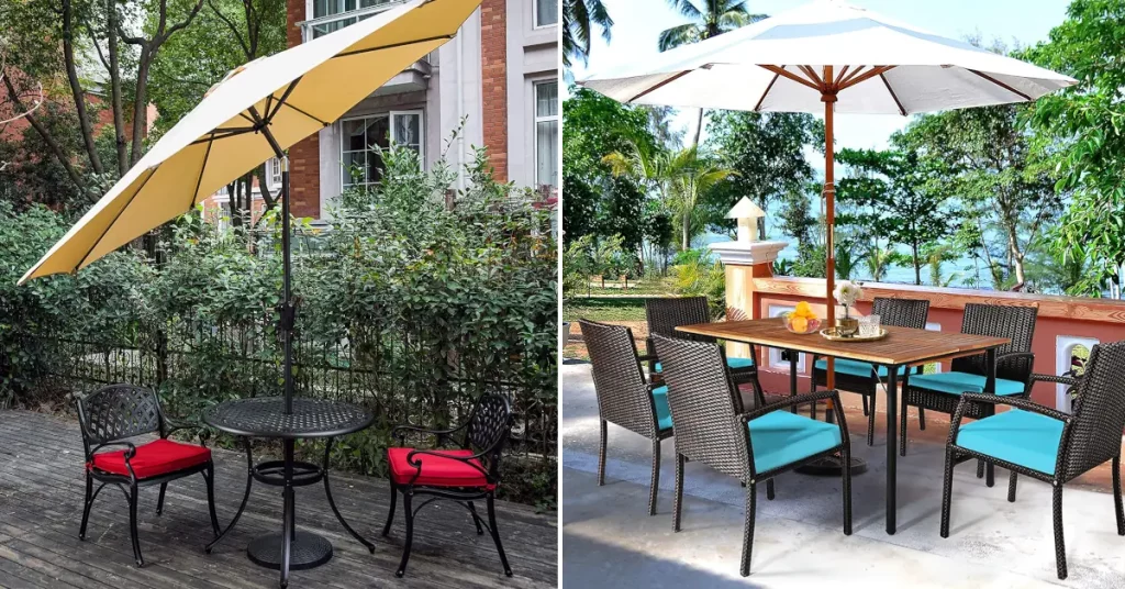 best Outdoor Dining Sets With Umbrella Hole for patio featured