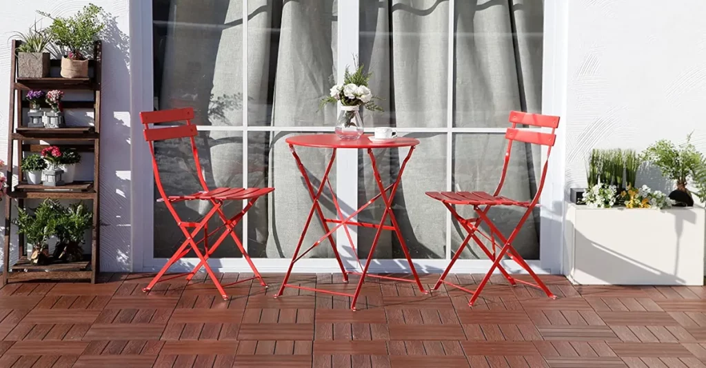 best Red Outdoor Bistro Sets for patio featured