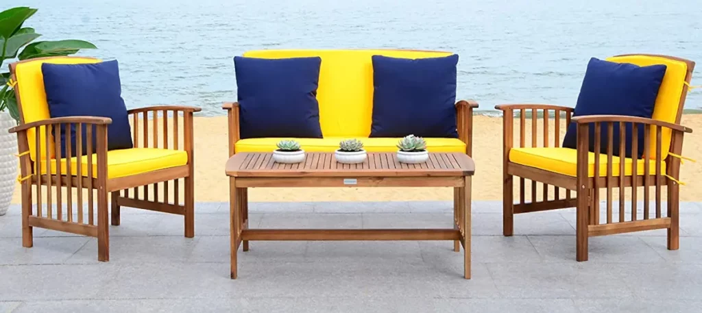 best Wood Patio Conversation Sets featured wooden outdoor