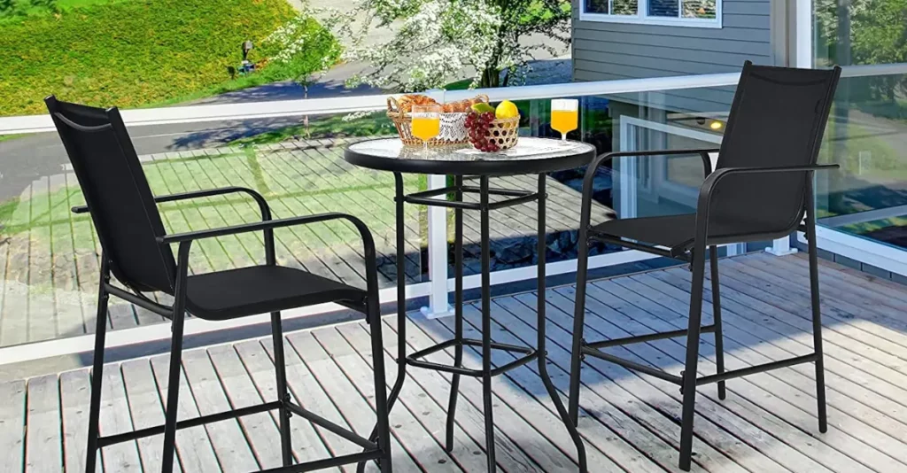 3 Piece Outdoor Bar Height Bistro Sets for patio best and featured