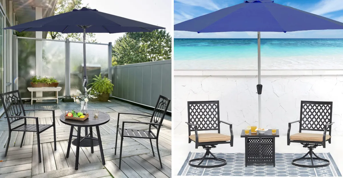 Comfy Outdoor Bistro Sets With Umbrella, Outdoor Pub Table Set With Umbrella