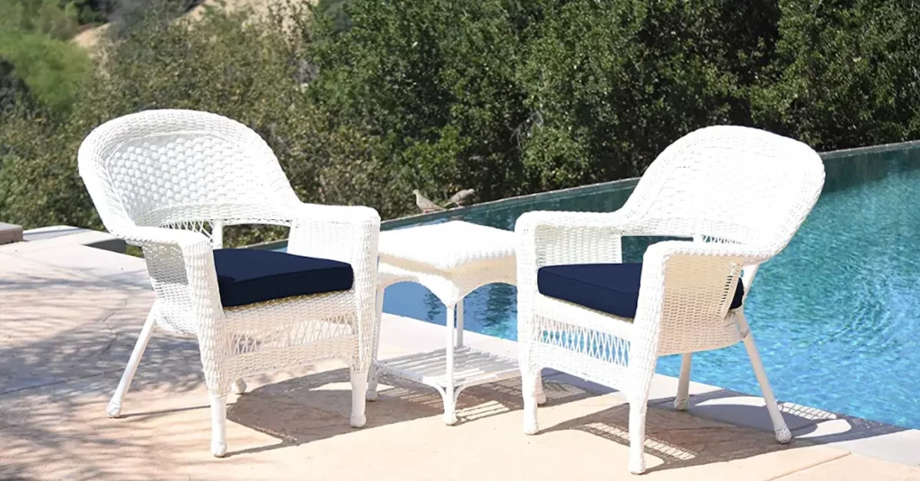 White Wicker Bistro Sets for patio outdoor white wicker bistro set featured