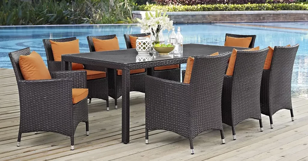 Best Modern Outdoor Dining Sets For 8 for patio Modern Outdoor Dining Set For 8 featured