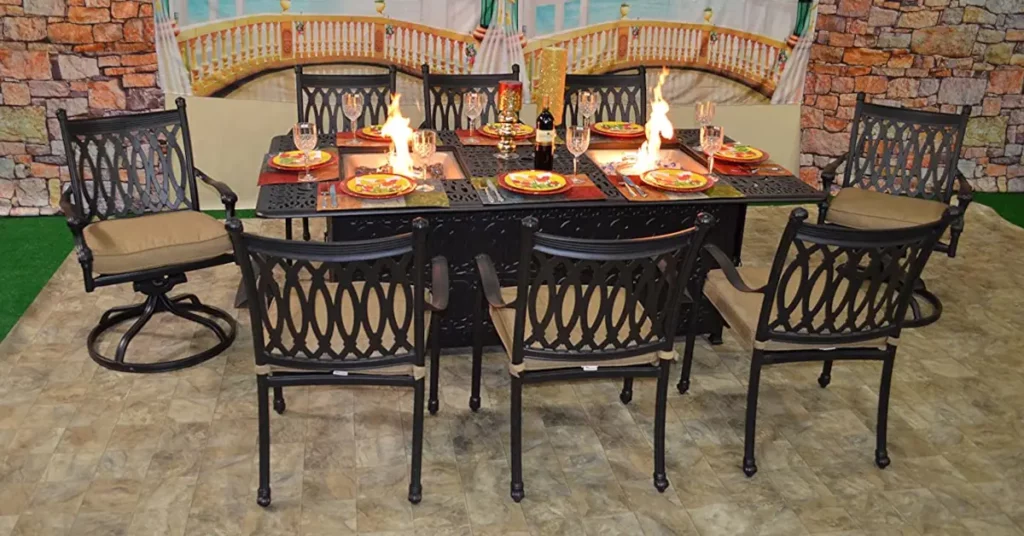 Best Outdoor Dining Sets With Fire Pit for patio Outdoor Dining Set With Fire Pit featured