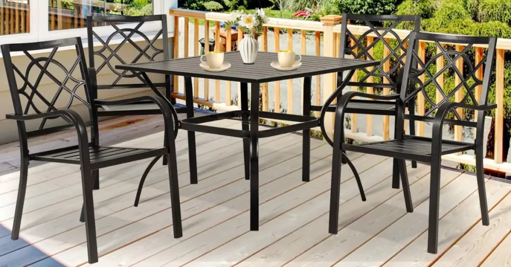 best Black Metal Outdoor Dining Sets for patio Black Metal Outdoor Dining Set featured