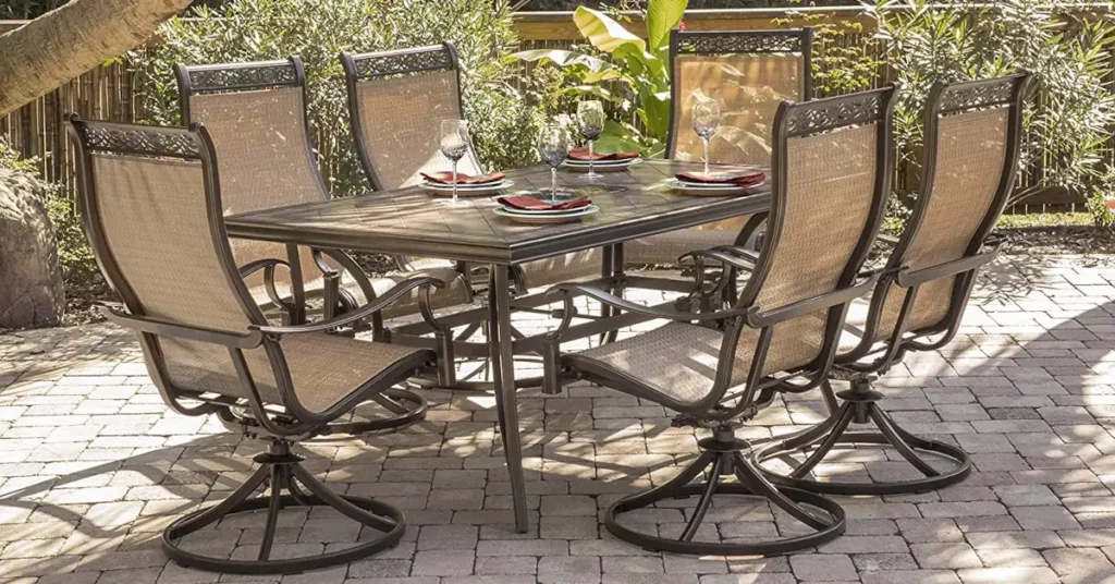 Patio Dining Sets With Swivel Chairs for outdoor Patio Dining Set With Swivel Chairs featured