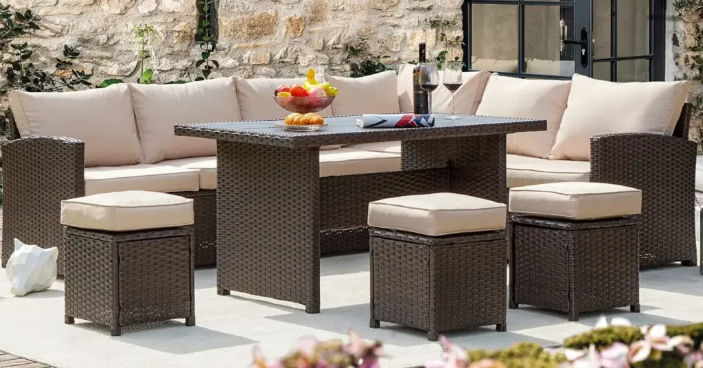 best Outdoor Sectional Dining Set for patio Outdoor Sectional Dining Sets featured