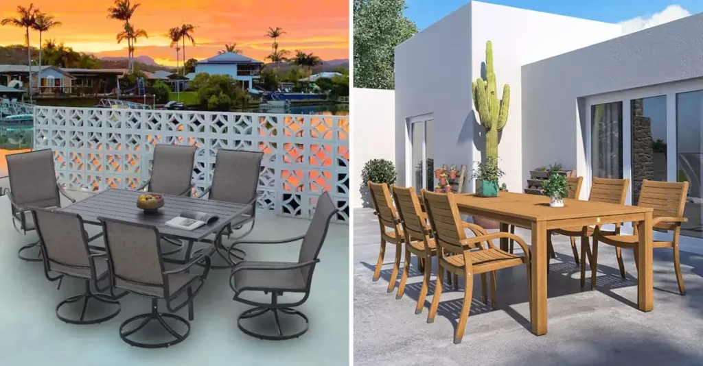 7 piece outdoor dining set for patio sets featured for 6